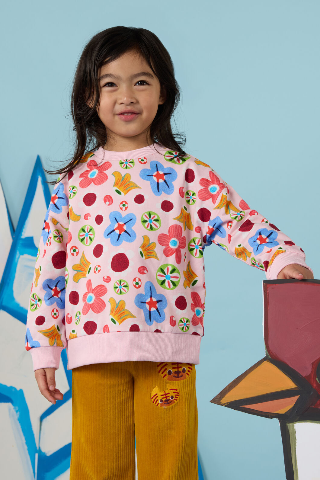 Gorman - Spotty Floral Kids Sweater - pink