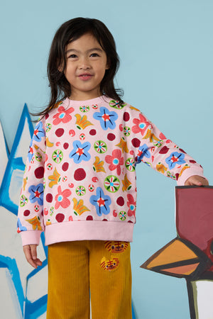 Gorman - Spotty Floral Kids Sweater - pink