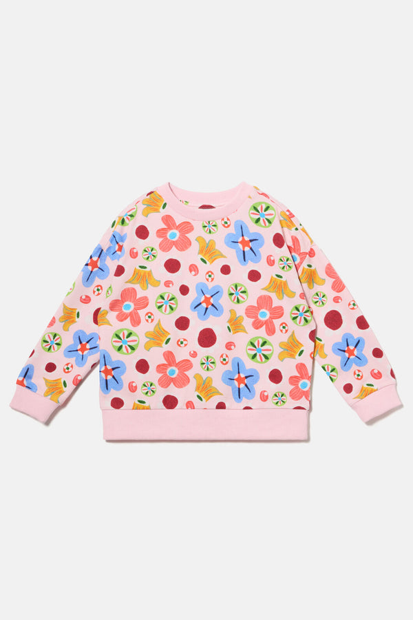 Gorman - Spotty Floral Kids Sweater - pink