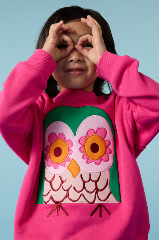 Gorman - Funky Owl Kids Sweater - pink