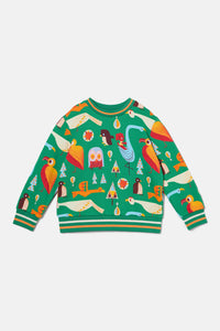 Gorman - Funky Birds Kids Sweater - green