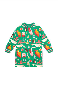 Gorman - Funky Birds Kids Sweater Dress - green
