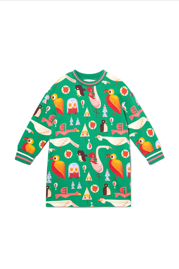 Gorman - Funky Birds Kids Sweater Dress - green