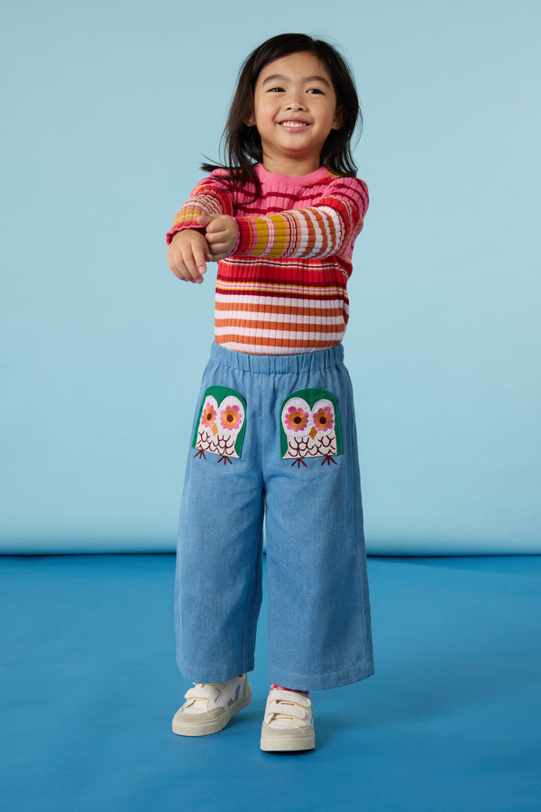 Gorman - Owl Pocket Denim Kids Pant - denim