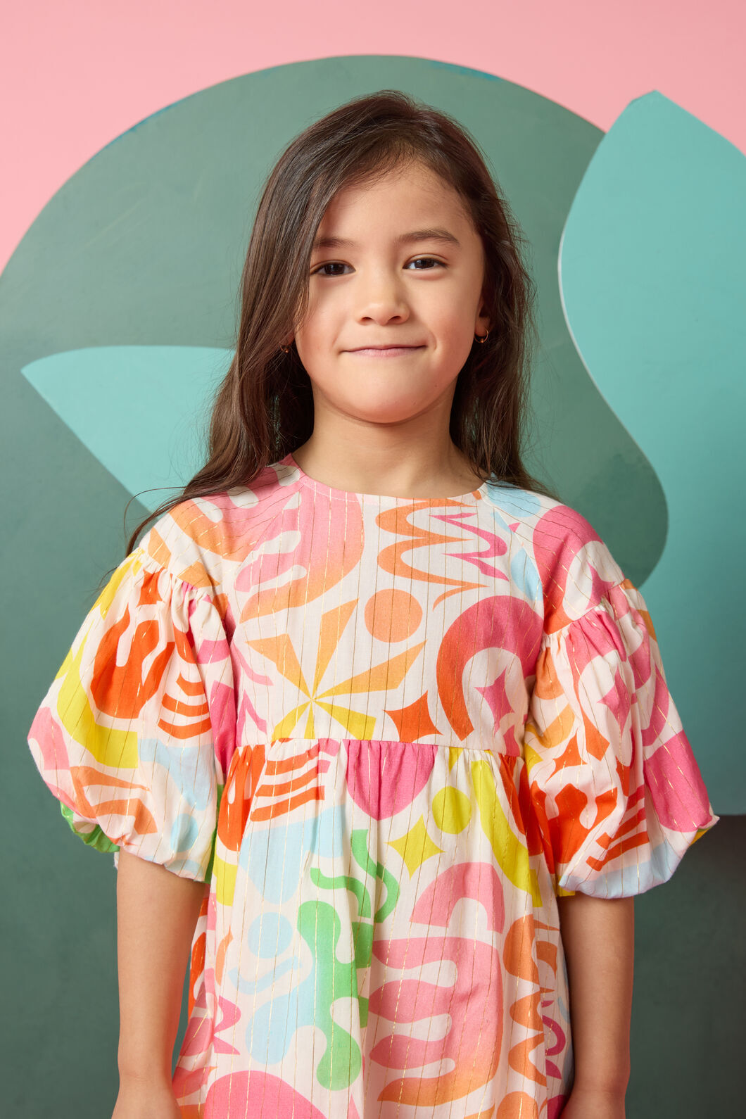 Gorman - Playful Shapes Kids Dress - cream