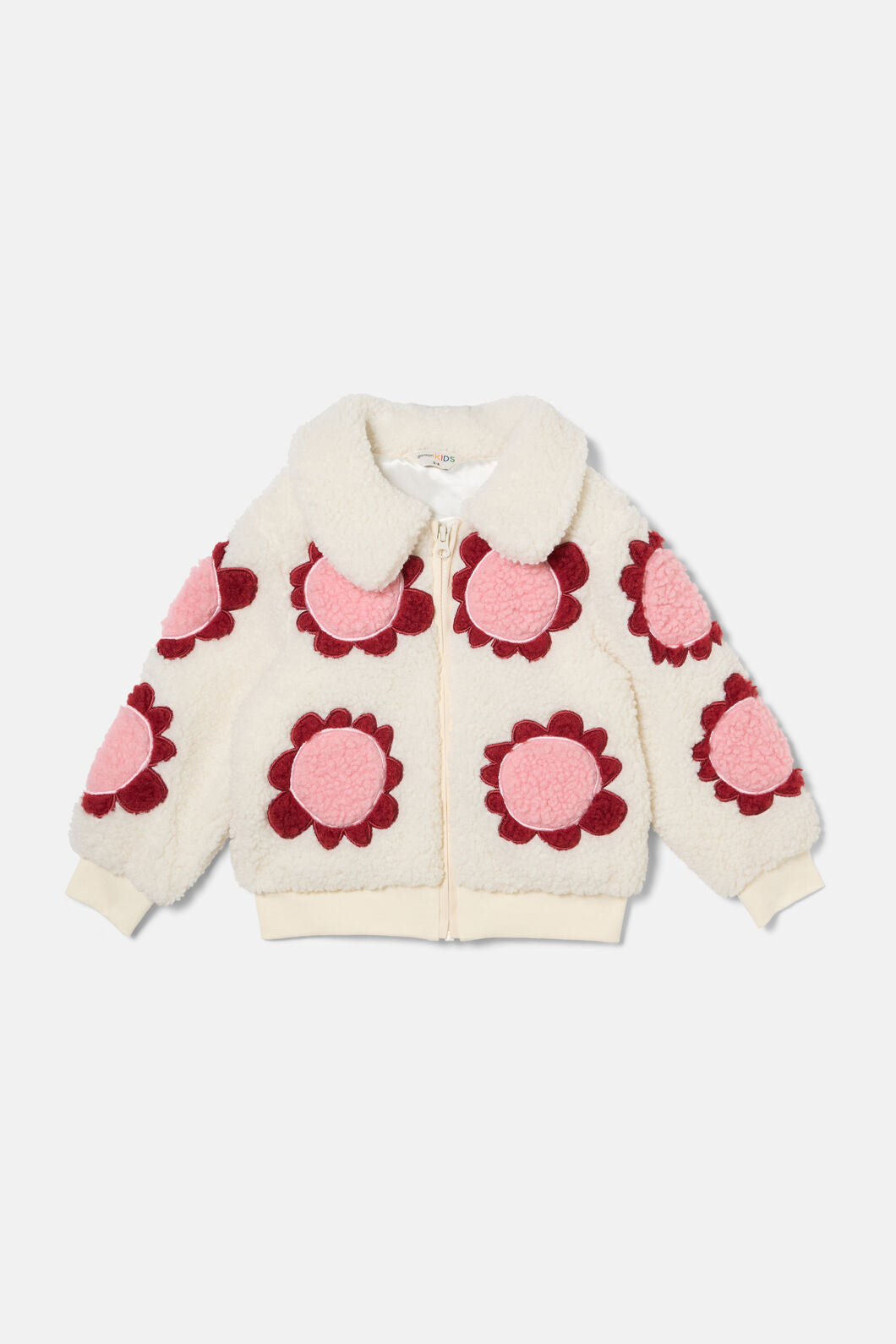 Gorman - Bold Floral Sherpa Kids Jacket - cream
