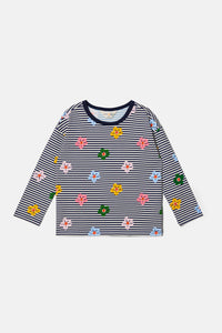 Gorman - Spotty Floral Stripe Kids T-Shirt - multi