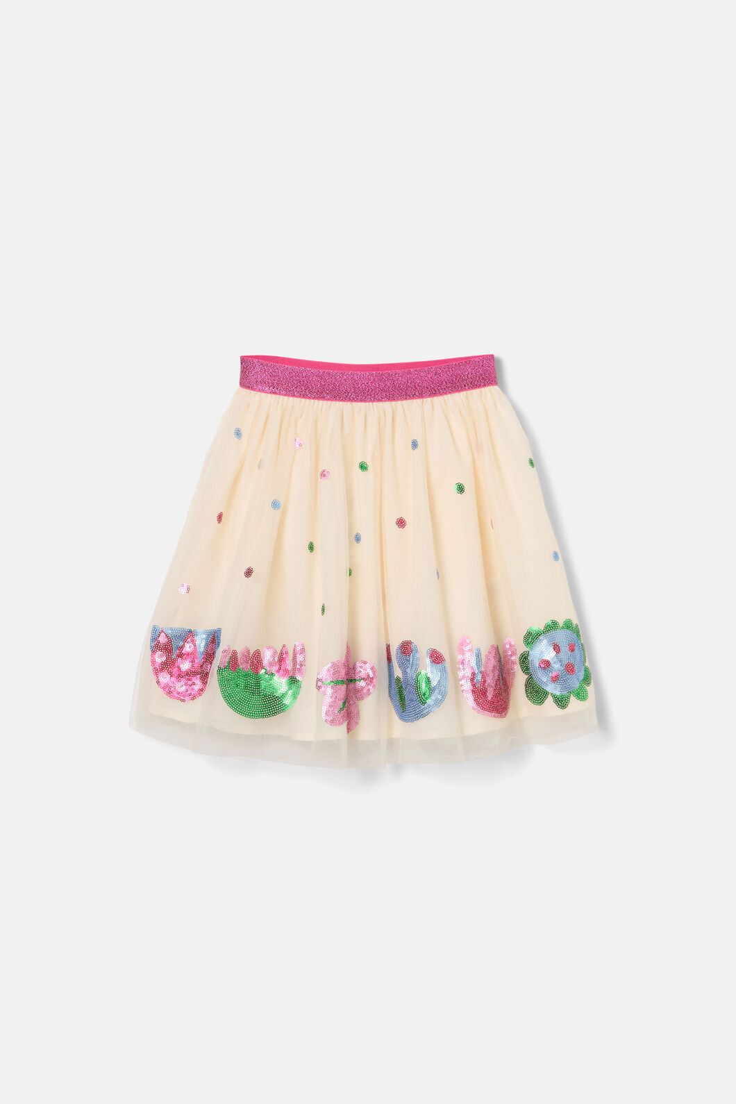 Gorman - Flower Sequins Kids Skirt - cream