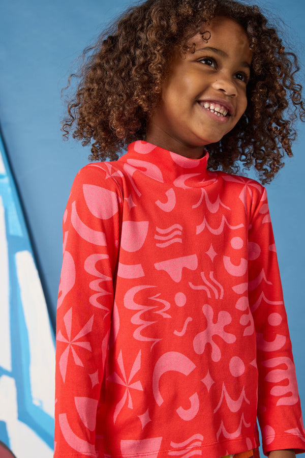 Gorman - Playful Shapes Kids Skivvy Top - red