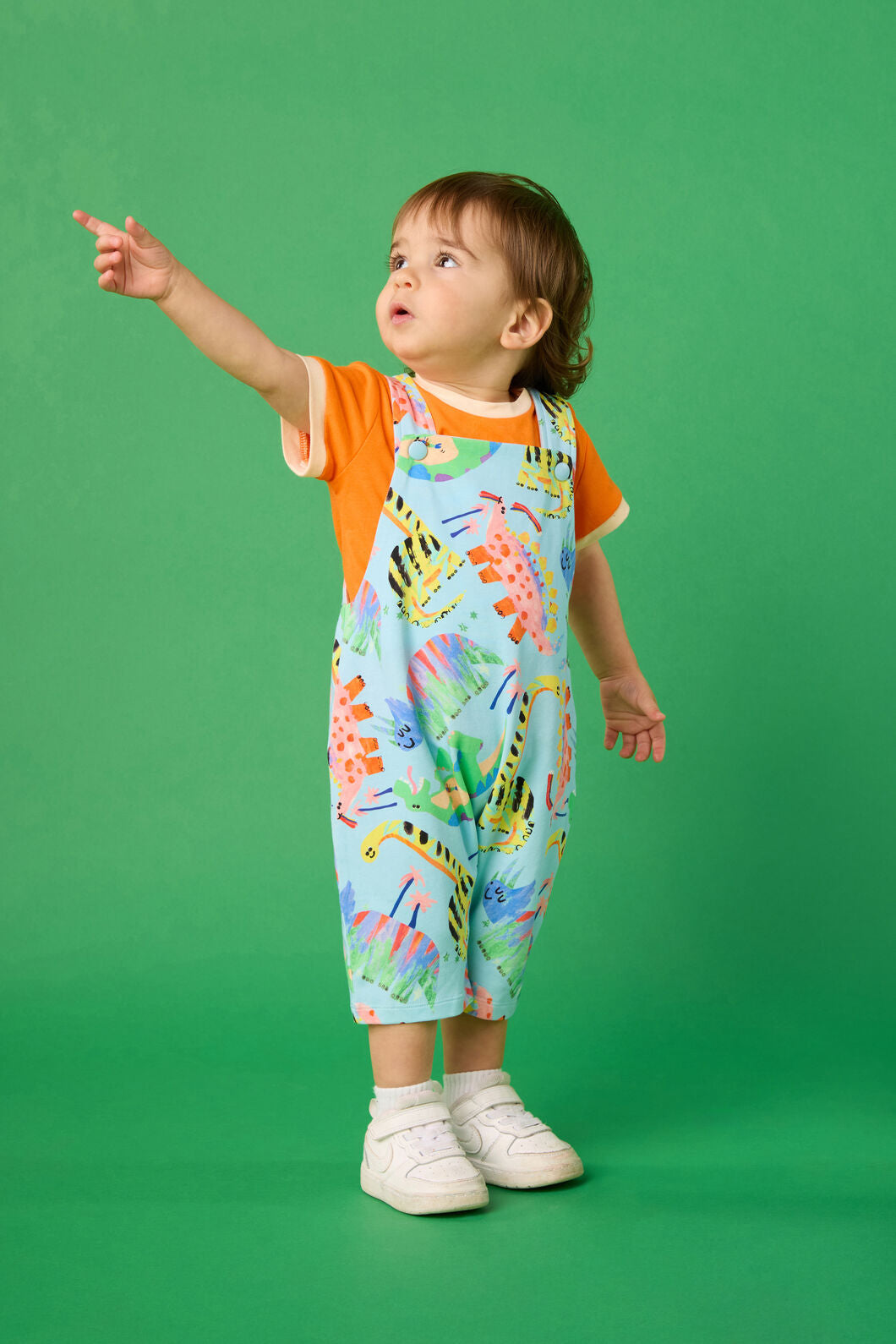 Gorman - Dino Land Baby Overalls - blue