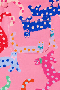Gorman - Spotty Cats Baby Overalls - pink