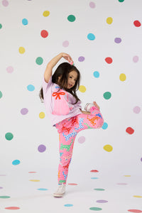 Gorman - Spotty Cats Kids Legging - pink