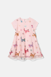Gorman - Cute Cats Kids Sequins Dress - pink