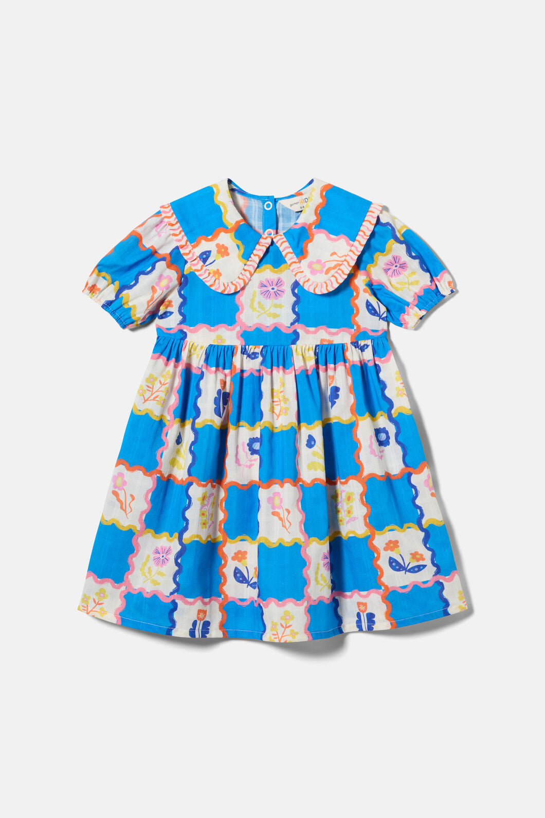Gorman - Floral Damier Kids Dress - blue