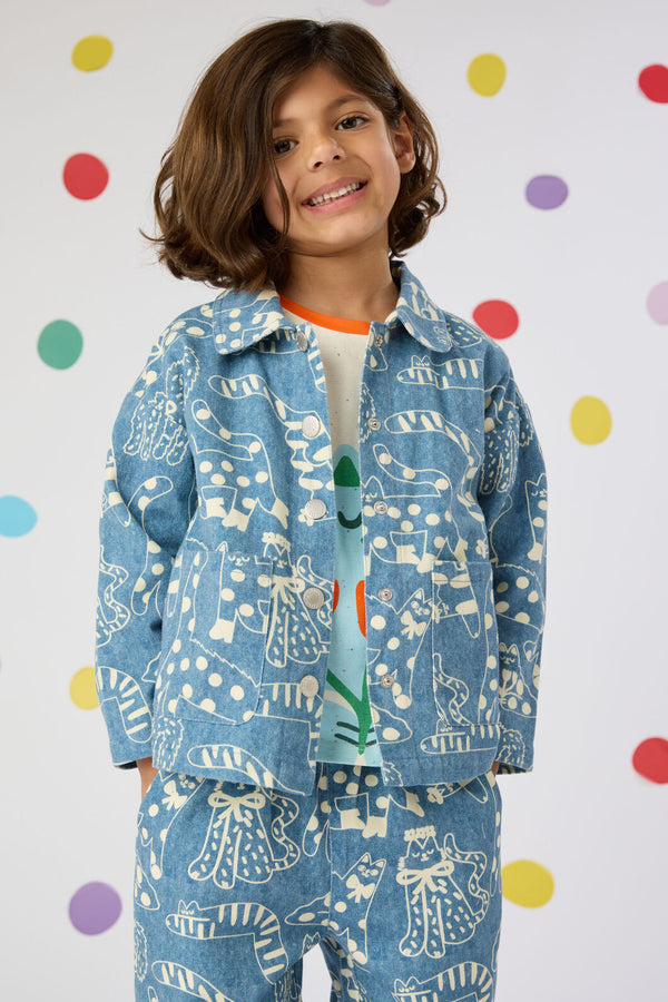 Gorman - Denim Cats Kids Jacket - denim