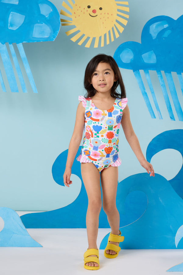 Gorman - Bloom Boom Kids Swim Suit - white