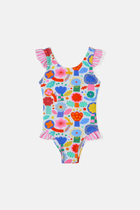 Gorman - Bloom Boom Kids Swim Suit - white