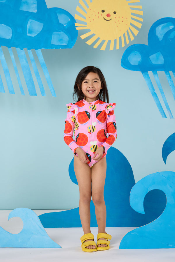 Gorman - Bugs And Bees Kids Swimsuit - pink