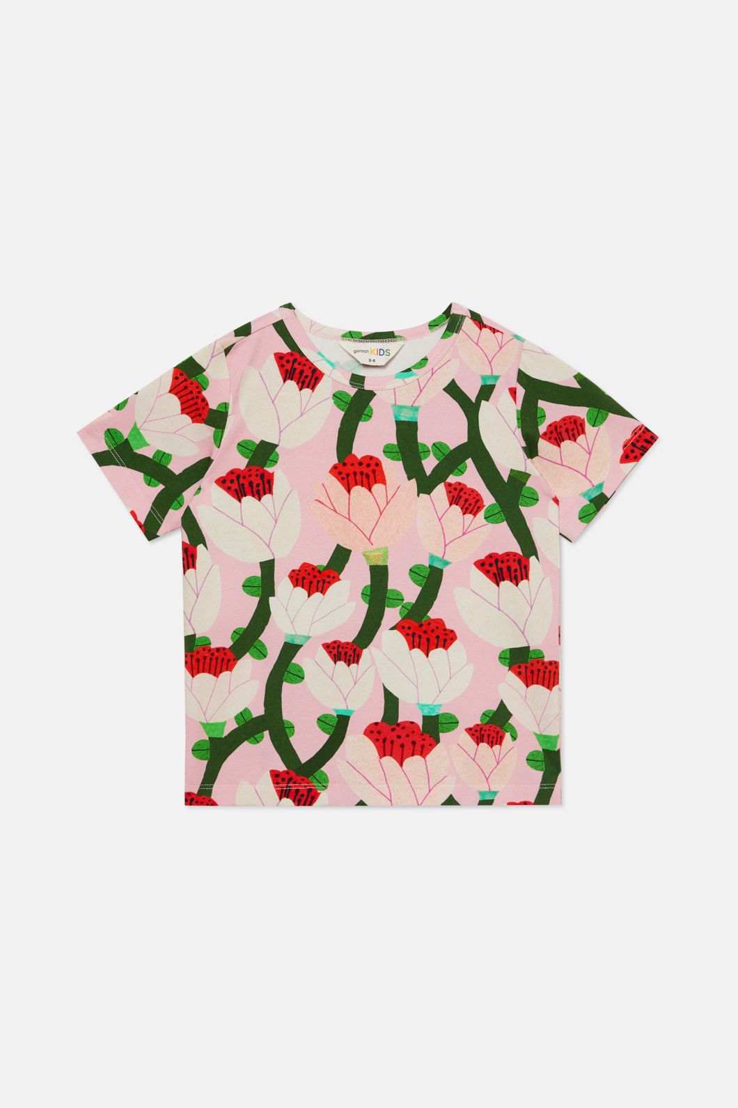 GREEN STRAIGHT CUT STRETCH COTTON T-SHIRT, CHILD GREEN STRAIGHT CUT STRETCH COTTON T-SHIRT, CHILD