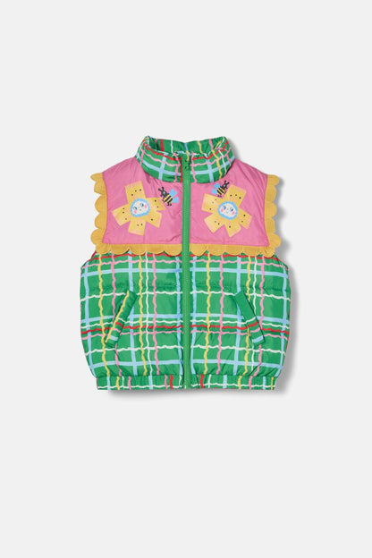 Gorman - Wavy Check Kids Vest - green