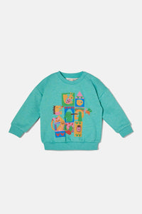 Gorman - Looking Out Baby Sweater - teal