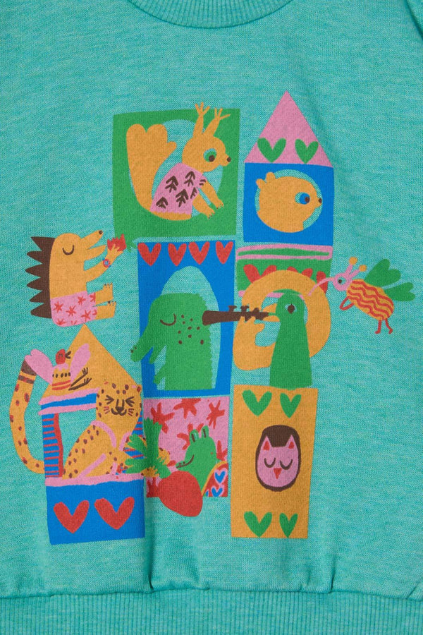 Gorman - Looking Out Baby Sweater - teal