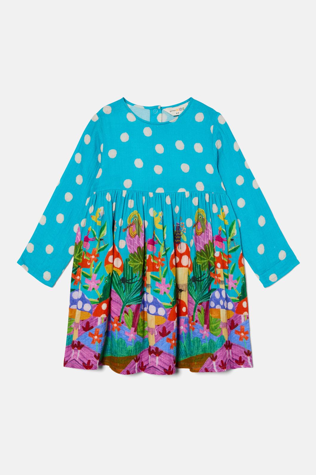 Gorman - Toadstool Spot Kids Dress - teal