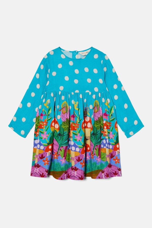 Gorman - Toadstool Spot Kids Dress - teal