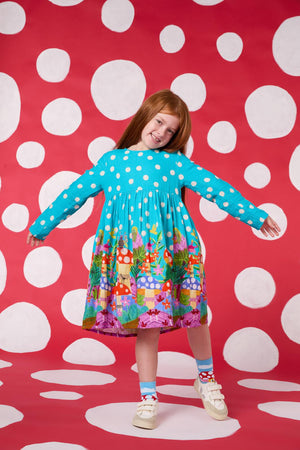 Gorman - Toadstool Spot Kids Dress - teal