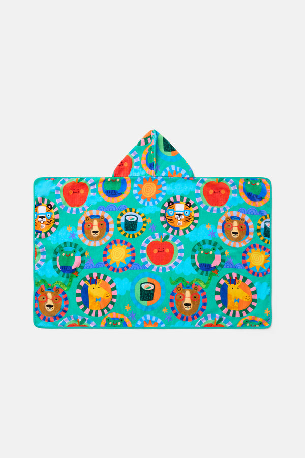 Gorman - Animal Stamp Baby Towel - green