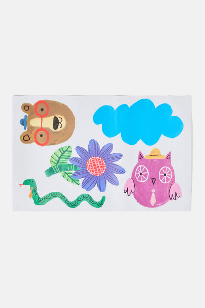Gorman - Animal Stamp Kids Wall Decals - multi
