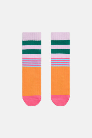 Gorman - Pink Stripe Rib Kids Sock - multi