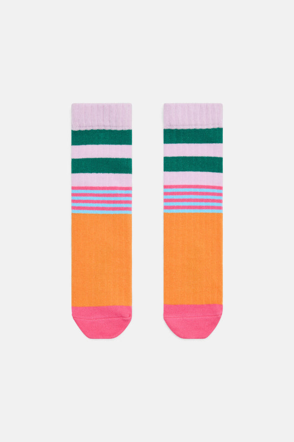 Gorman - Pink Stripe Rib Kids Sock - multi