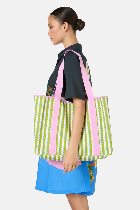 Gorman - Natural Form Stripe Beach Tote - print