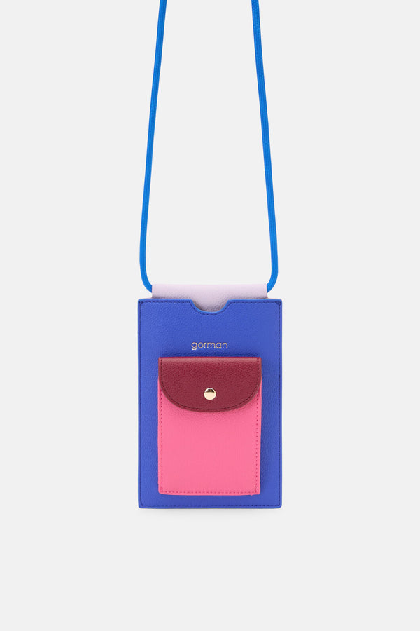Gorman - Blue Colour Block Phone Bag - blue