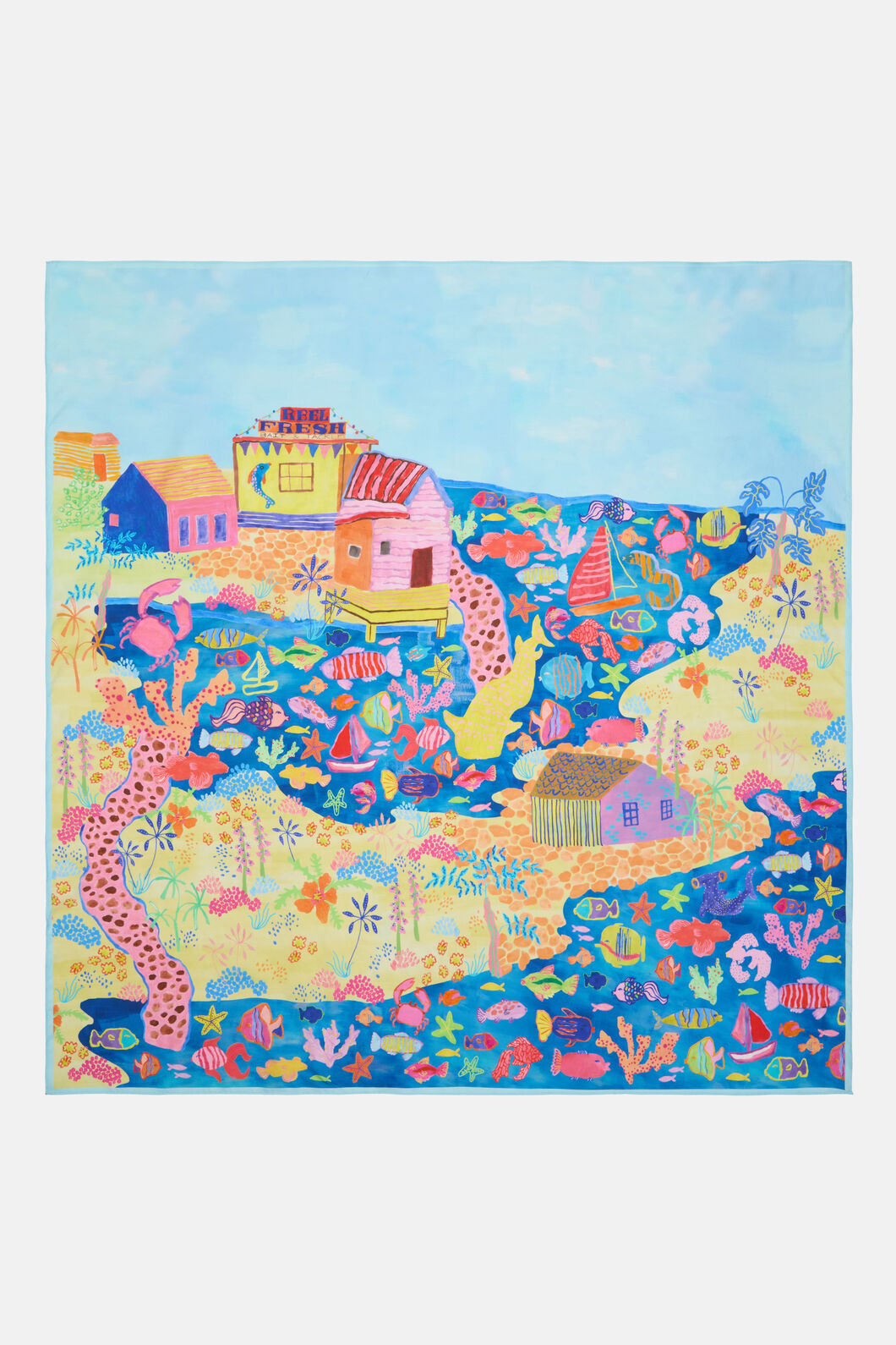 Gorman - Fish Ahoy Square Scarf - print