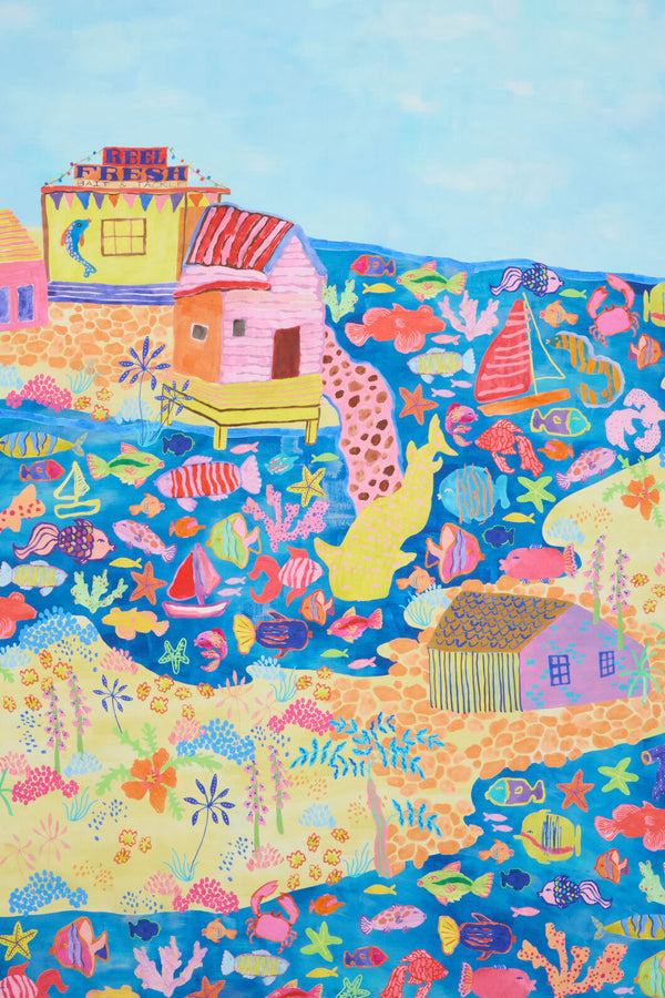 Gorman - Fish Ahoy Square Scarf - print