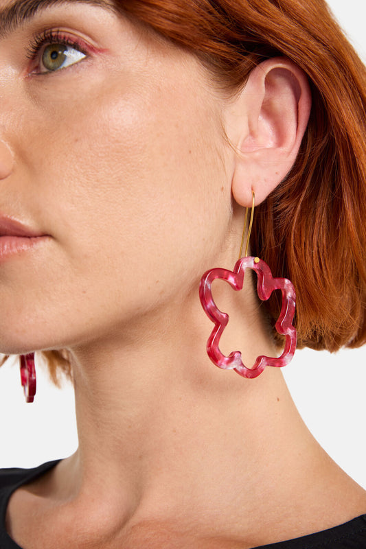 Gorman - Mega Daisy Earrings Red - red