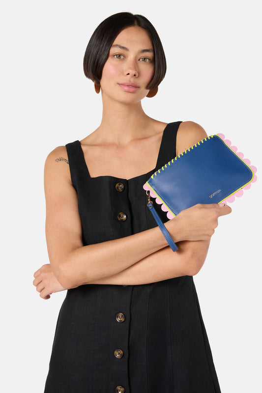 Gorman - Tori Leather Clutch Navy - navy