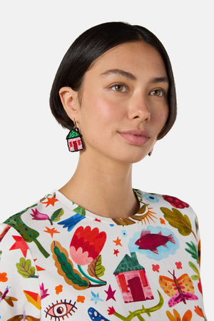 Gorman - Little House Beaded Earrings - multi