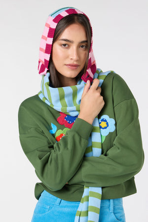 Gorman - Warm Winter Hooded Scarf - stripe