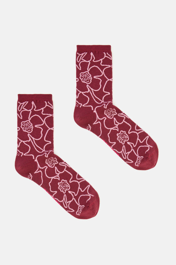Gorman - Seedlings Sock Maroon - multi