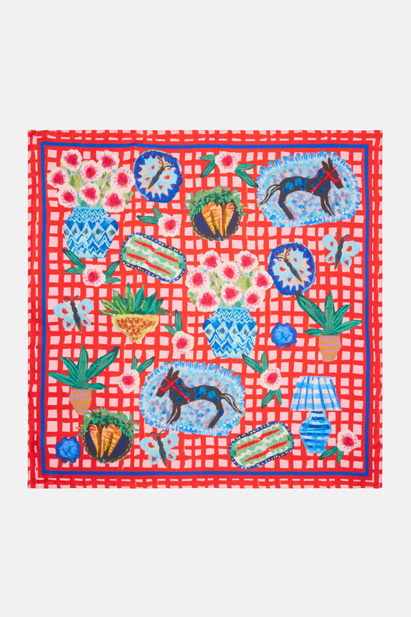 Gorman - Garden Table Square Scarf - print