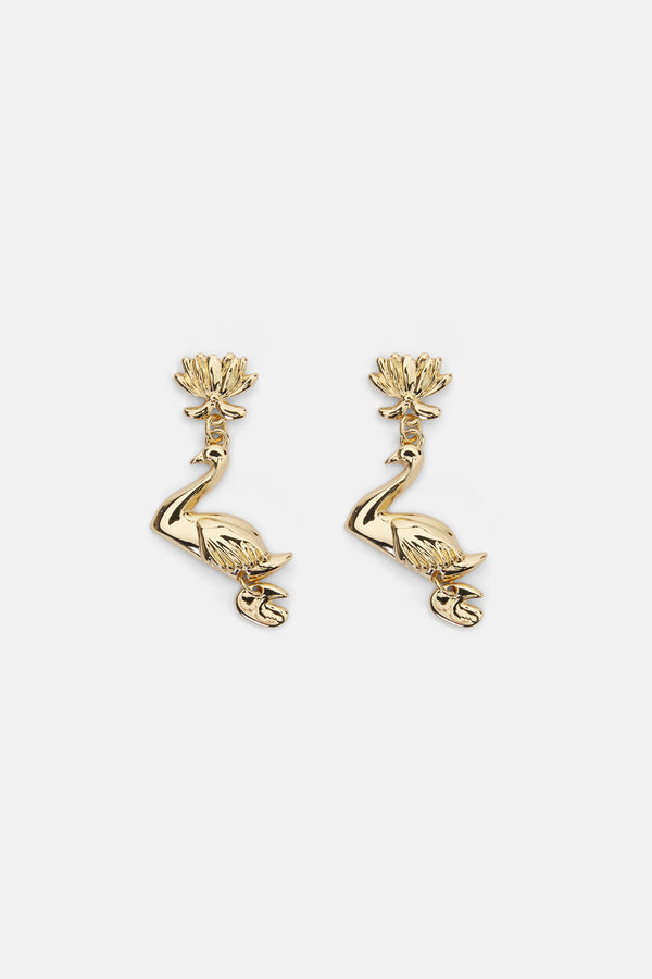 Gorman - Golden Swan Earrings - gold