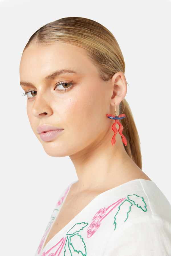 Gorman - Red Ribbon Earrings - multi