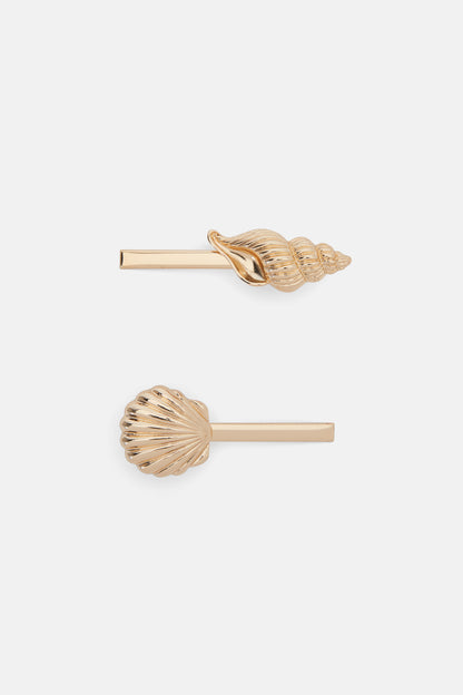 Gorman - Sea Shell Hair Clips 2 - gold