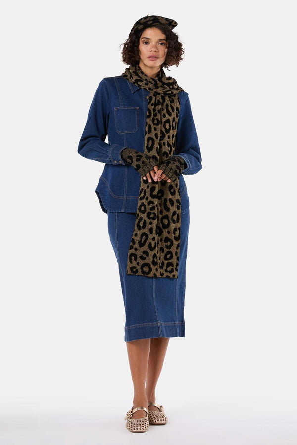 Gorman - Leopard Scarf - black-gold