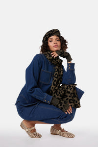 Gorman - Leopard Scarf - black-gold