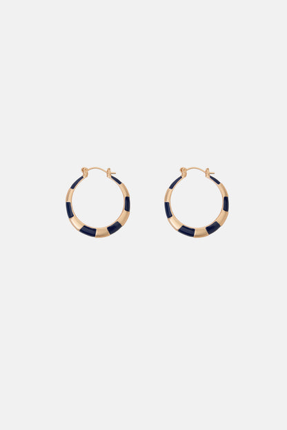 Gorman - Blue Stripe Hoop Earring - blue