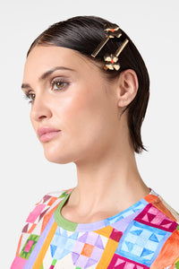 Gorman - Gold Flower Hair Pin S/2 - gold